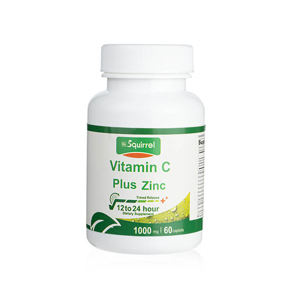 Zinc 15 mg et vitamine C 1000 mg 300 comprimés à base de libération prolongée